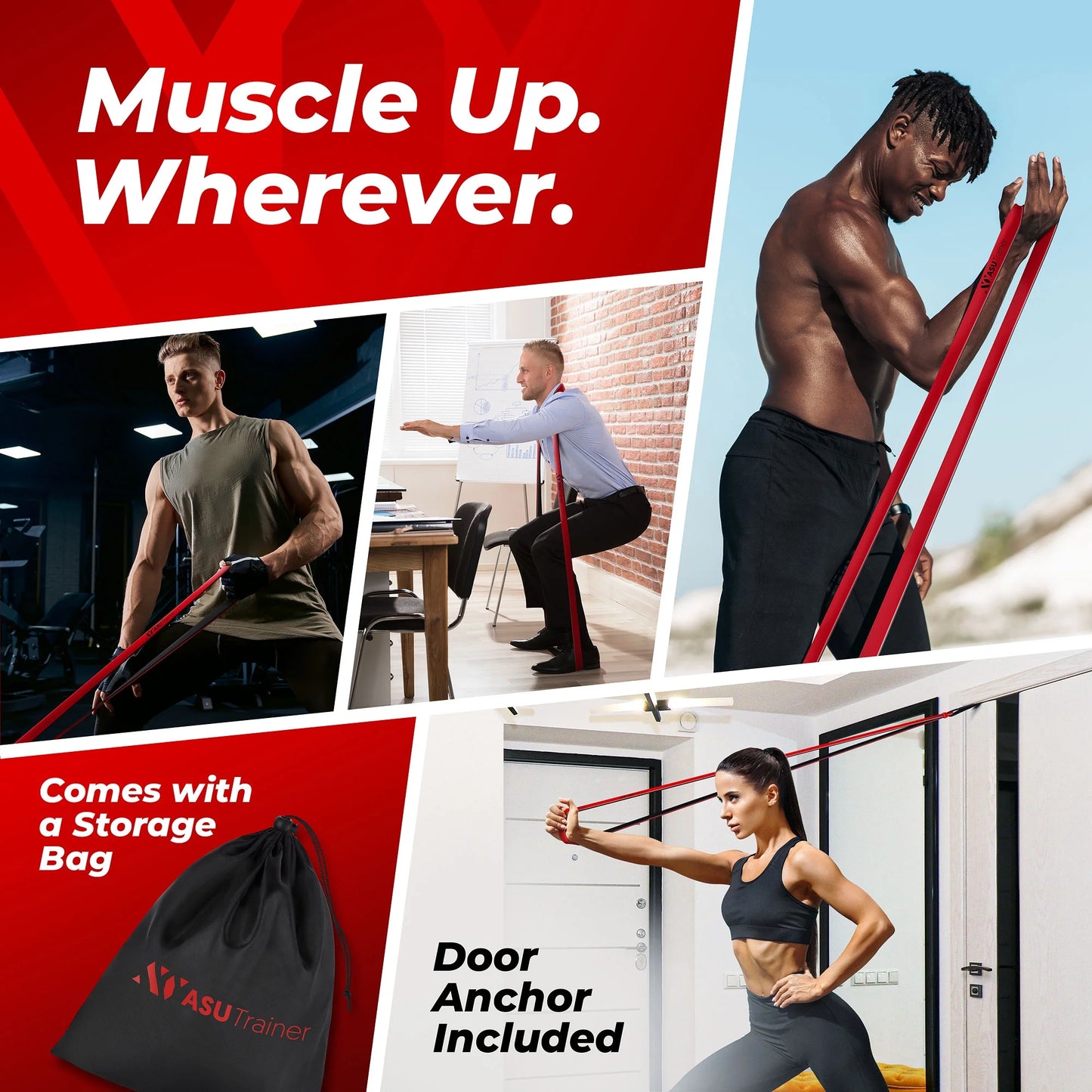 Resistance Bands Pull up Assist Workout Bands Stretch Bands for Exercise Set of 4